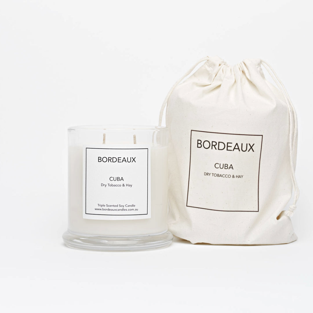 Classic Candle | Classic Candle with Bag | Soy Wax | Dry Tobacco & Hay | Bordeaux Candles