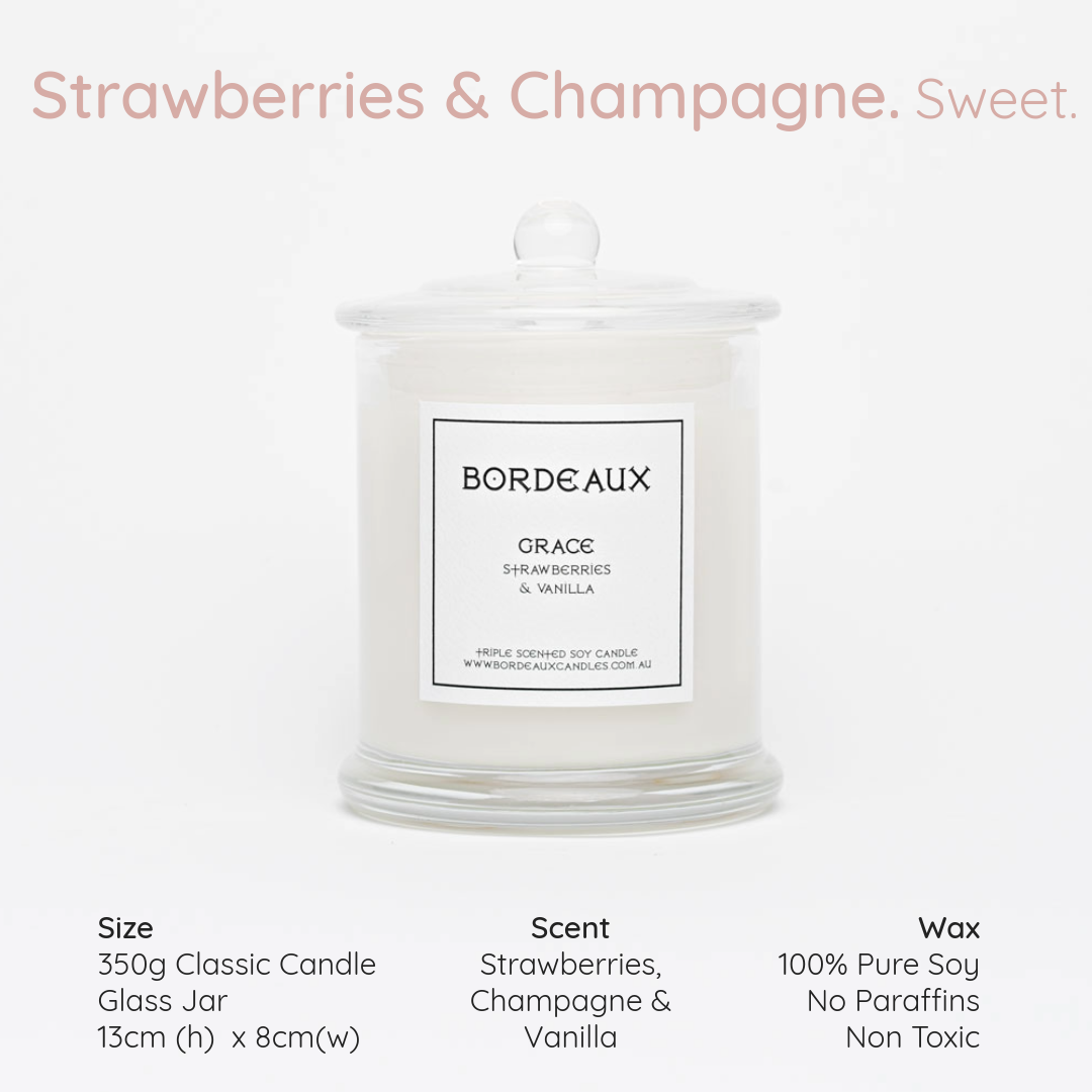 GRACE - Champagne & Strawberries Classic Candle