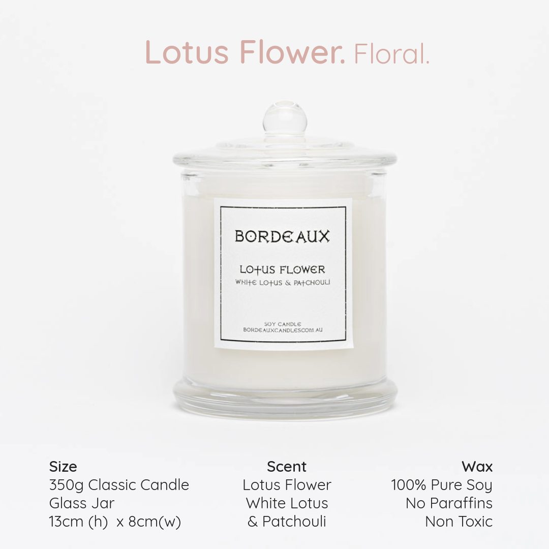 LOTUS FLOWER - Lotus, Vanilla & Patchouli Classic Candle