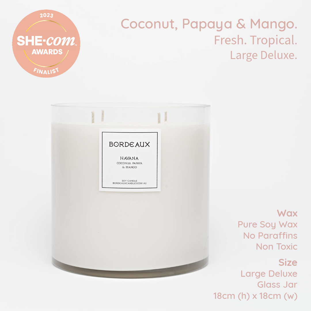 HAVANA - Coconut, Papaya & Mango Large Deluxe Candle