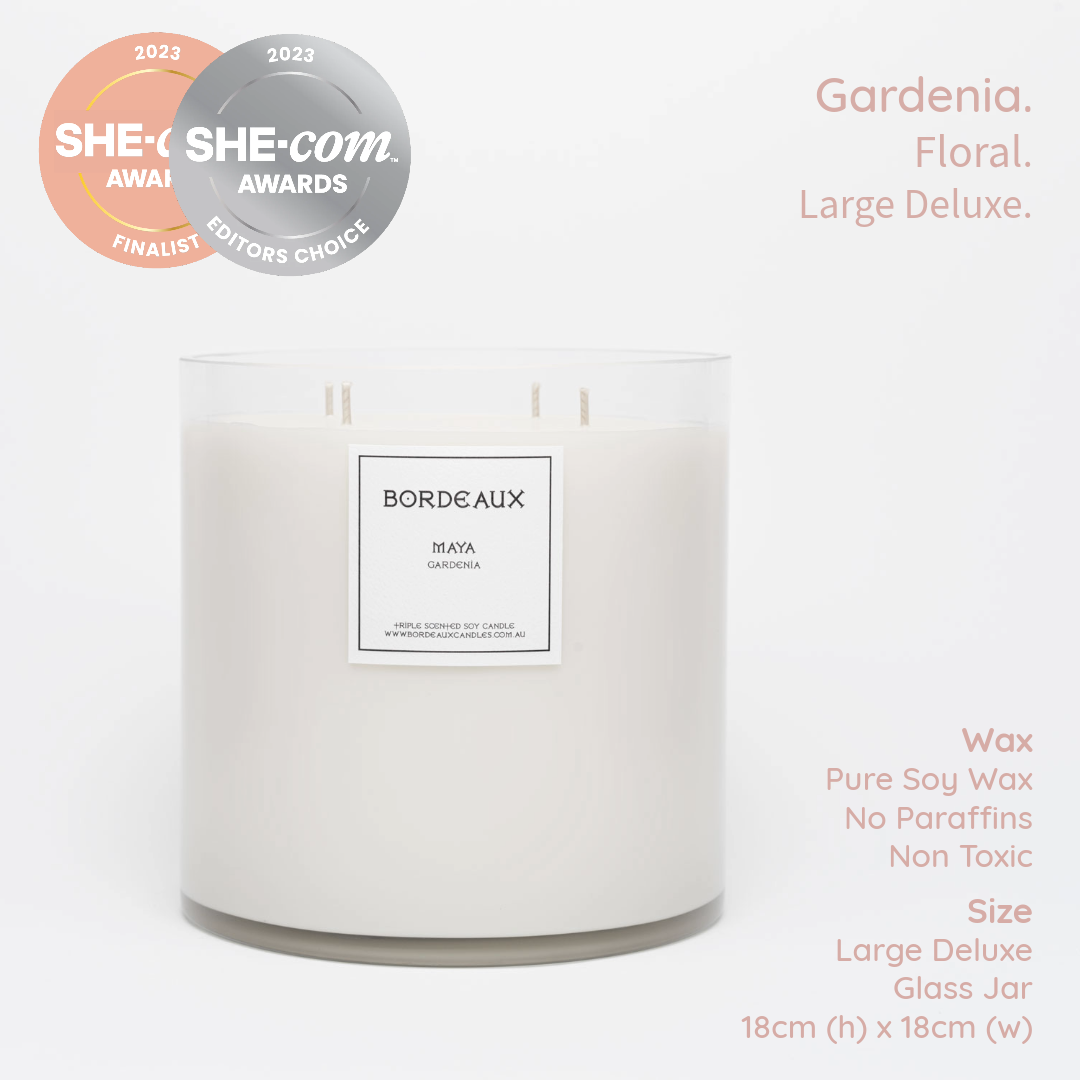 MAYA - Gardenia & Star Jasmine Large Deluxe Candle