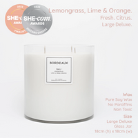 Thumbnail for Large Deluxe Candle | Large Candle | Soy Wax | Lemongrass | Bordeaux Candles