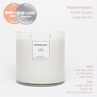 Thumbnail for Large Deluxe Candle | Soy Wax | Watermelon | Bordeaux Candles