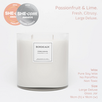 Thumbnail for Large Deluxe Candle | Large Candle | Soy Wax | Passionfruit & Lime | Bordeaux Candles