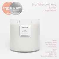 Thumbnail for Large Deluxe Candle | Large Candle | Soy Wax | Dry Tobacco & Hay  | Bordeaux Candles