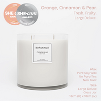 Thumbnail for Large Deluxe Candle | Large Candle | Soy Wax | Frenchy Pear | Bordeaux Candles