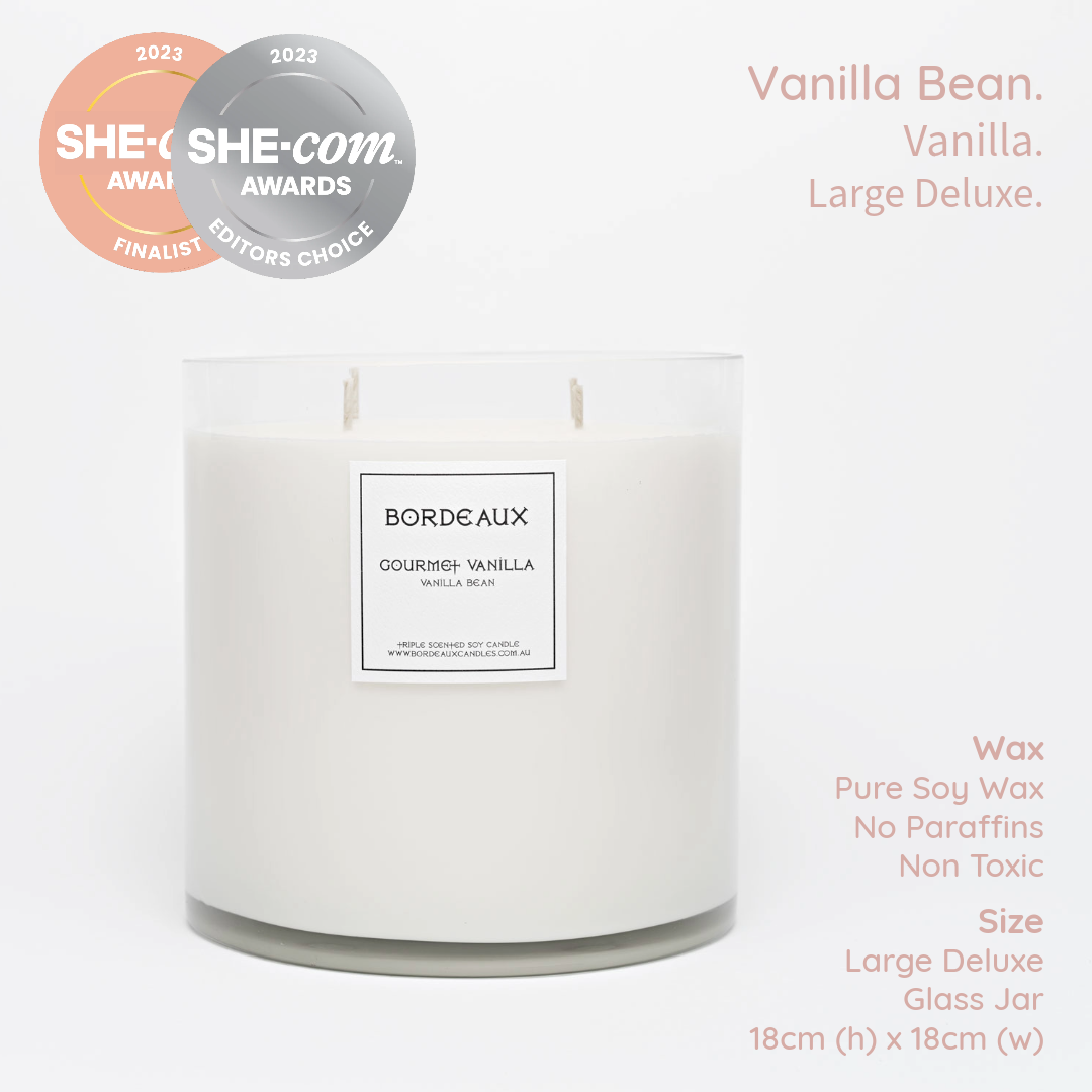GOURMET VANILLA - Vanilla Bean Large Deluxe Candle