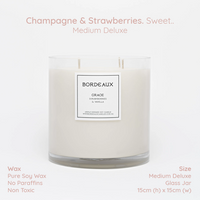 Thumbnail for GRACE - Champagne & Strawberries Medium Deluxe Candle