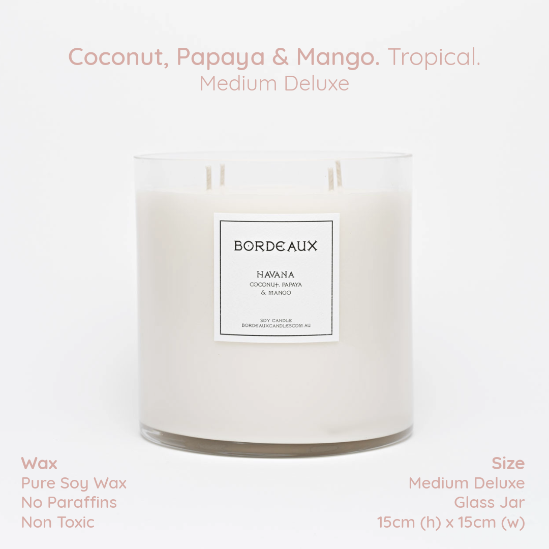 HAVANA - Coconut, Papaya & Mango Medium Deluxe Candle