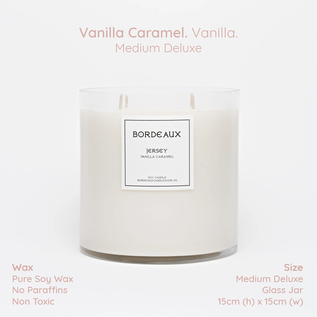 JERSEY - Vanilla Caramel Medium Deluxe Candle