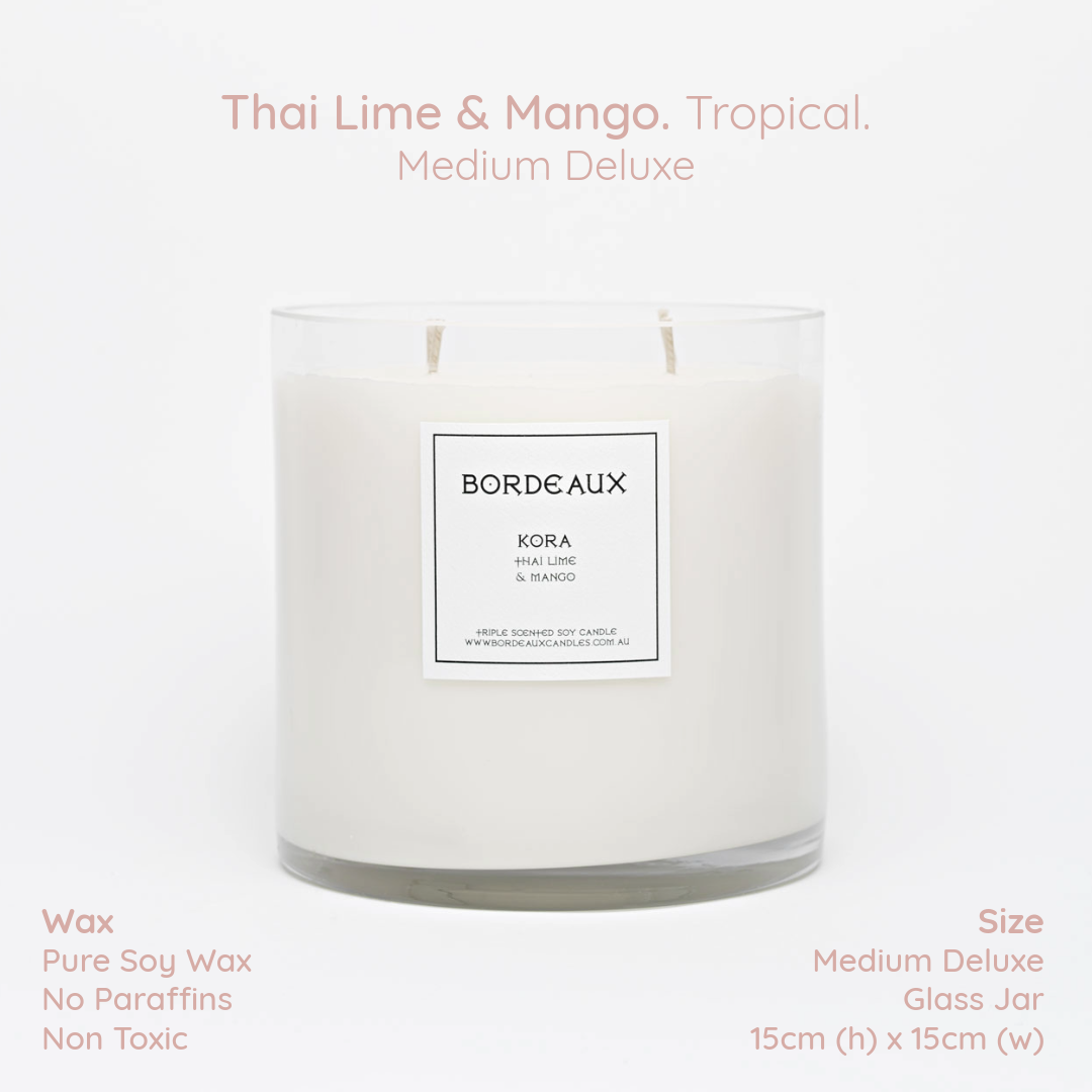 KORA - Thai Lime & Mango Medium Deluxe Candle
