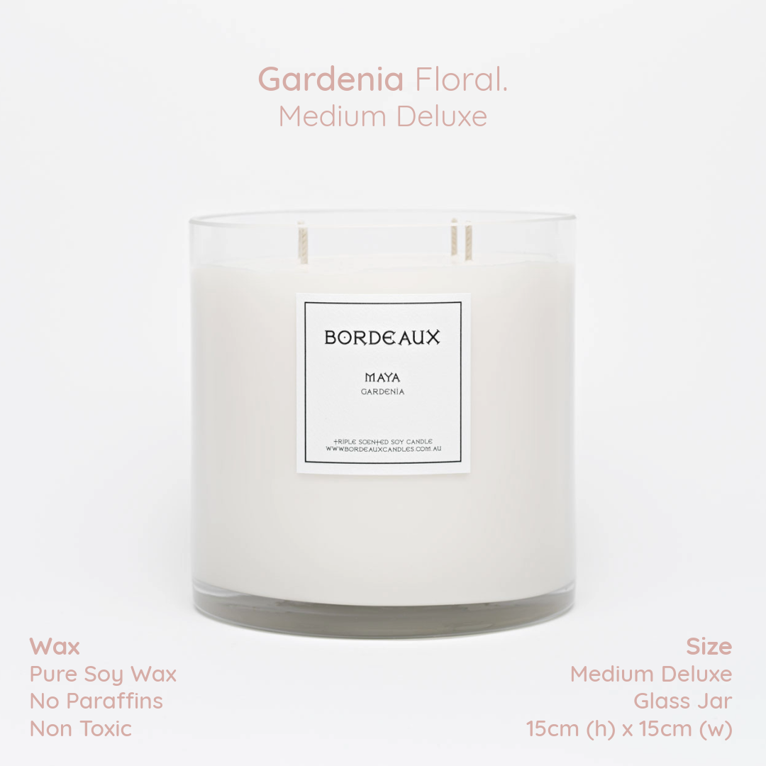 MAYA - Gardenia & Star Jasmine Medium Deluxe Candle