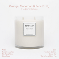 Thumbnail for Medium Deluxe Candle | Large Candle | Soy Wax | French Pear | Bordeaux Candles