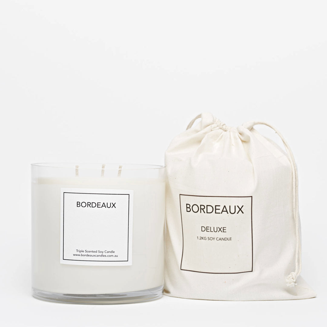 Small Deluxe Candle | Small Candle with Bag | Soy Wax | Watermelon | Bordeaux Candles