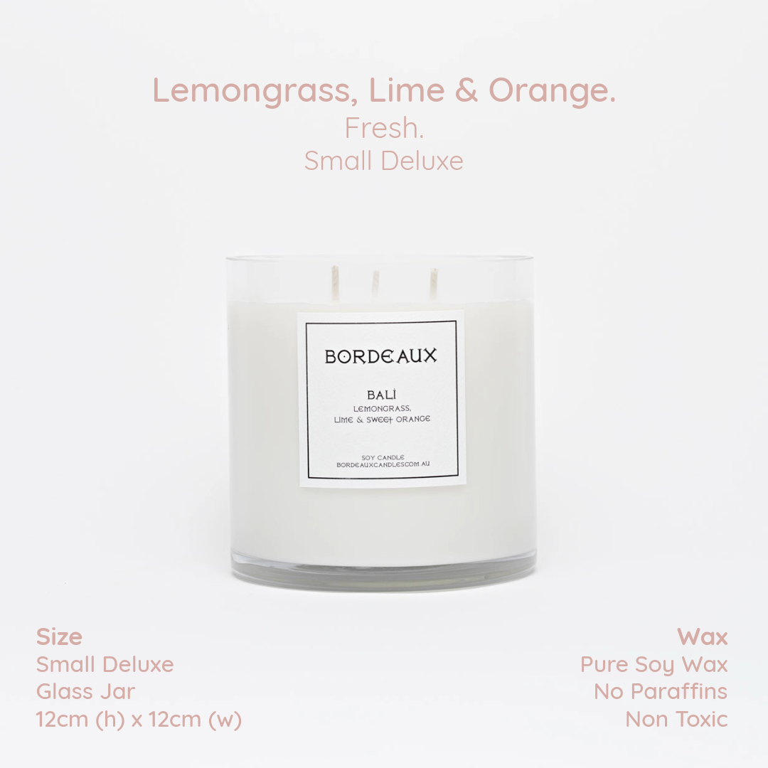Small Deluxe Candle | Small Candle | Soy Wax | Lemongrass | Bordeaux Candles