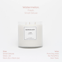 Thumbnail for Small Deluxe Candle | Small Candle | Soy Wax | Watermelon | Bordeaux Candles