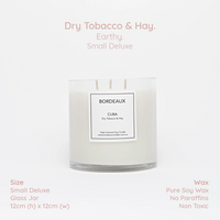 Thumbnail for Small Deluxe Candle | Small Candle | Soy Wax | Dry Tobacco & Hay | Bordeaux Candles