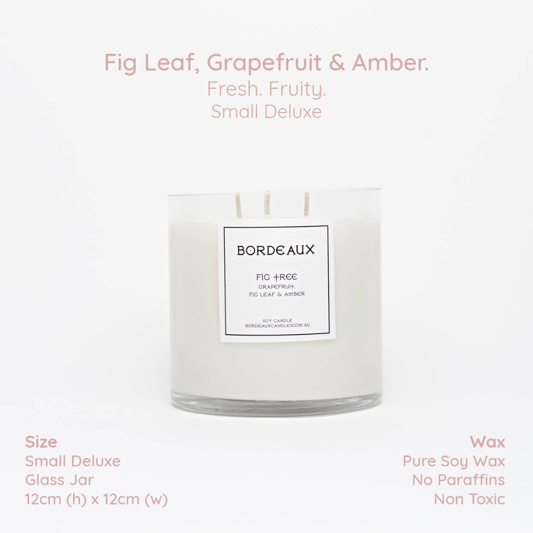 Small Deluxe Candle | Small Candle | Soy Wax | Figtree | Bordeaux Candles