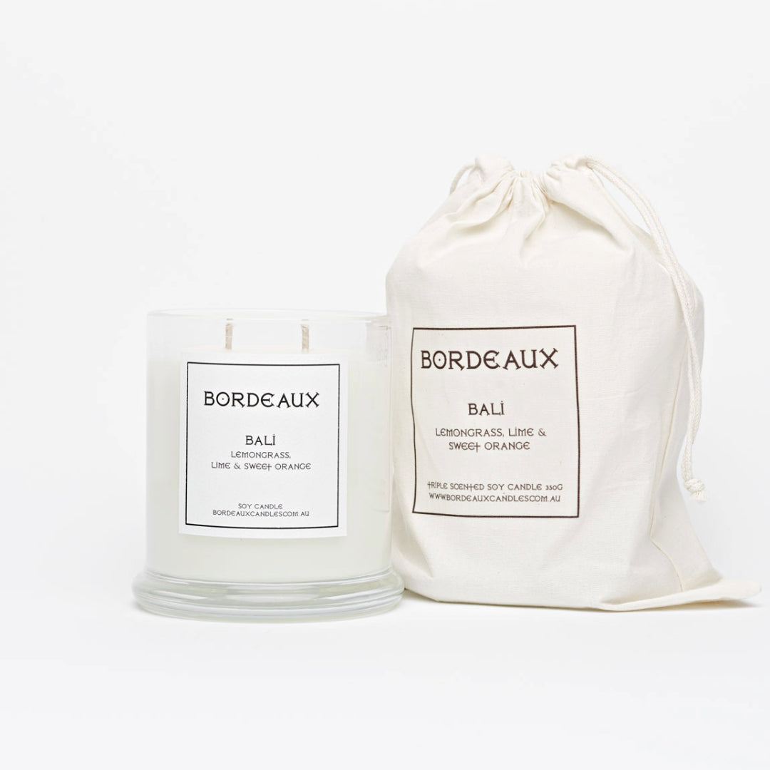 Classic Candle | Classic Candle with Bag | Soy Wax | Lemongrass | Bordeaux Candles