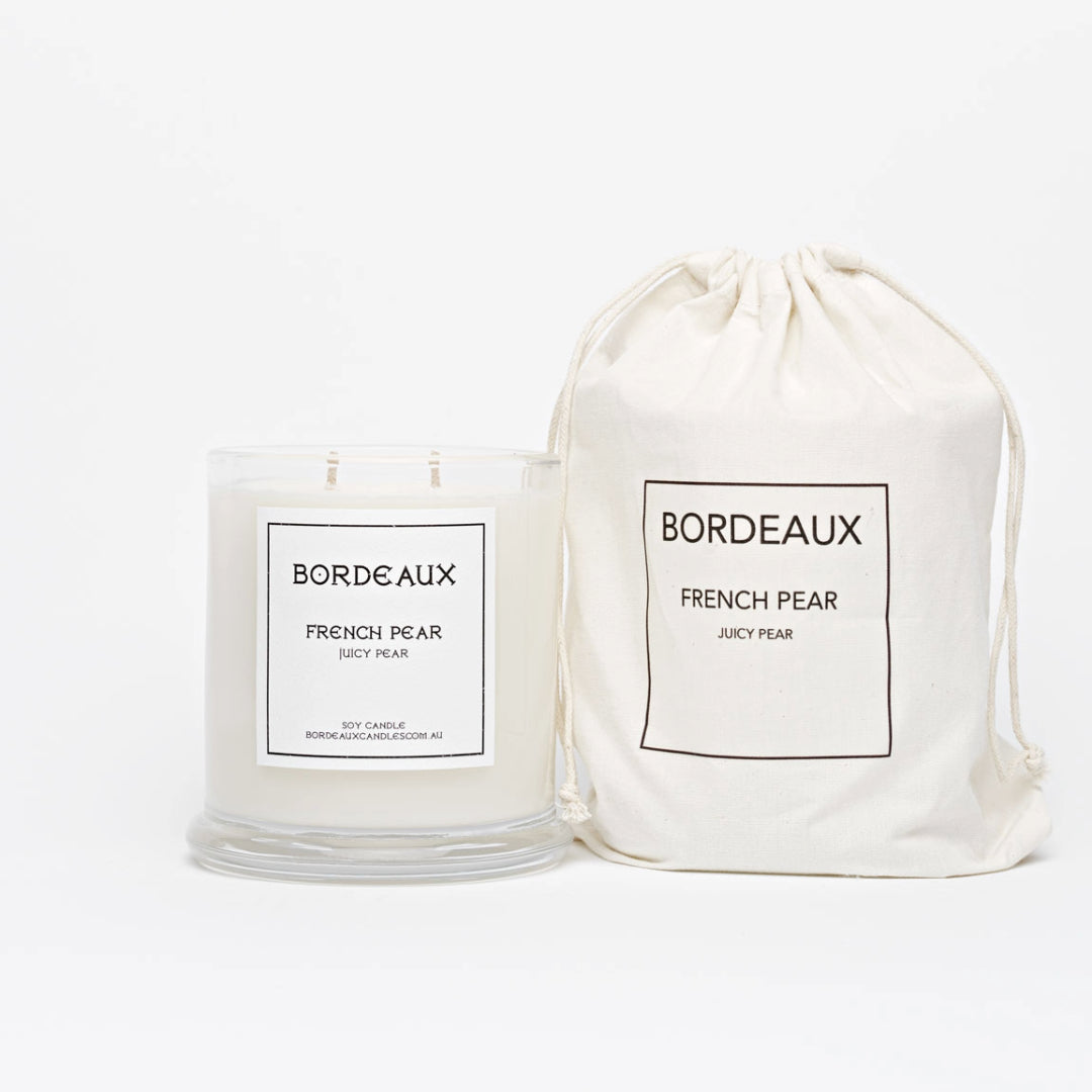 Classic Candle | Classic Candle with Bag | Soy Wax | French Pear | Bordeaux Candles