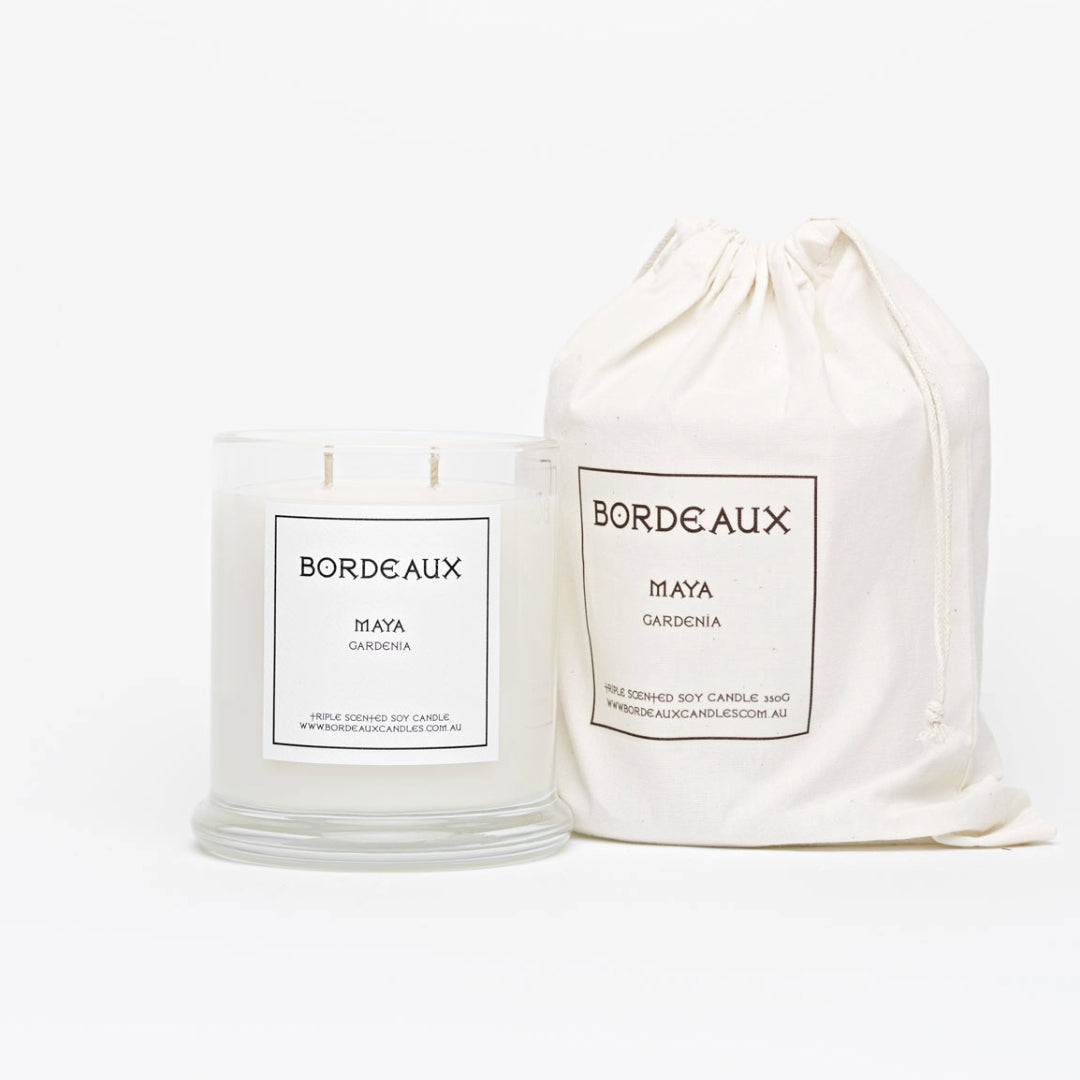 Gardenia candle with bag
