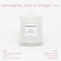 Thumbnail for Classic Candle | Glass Jar with Knob Lid | Soy Wax | Lemongrass | Bordeaux Candles