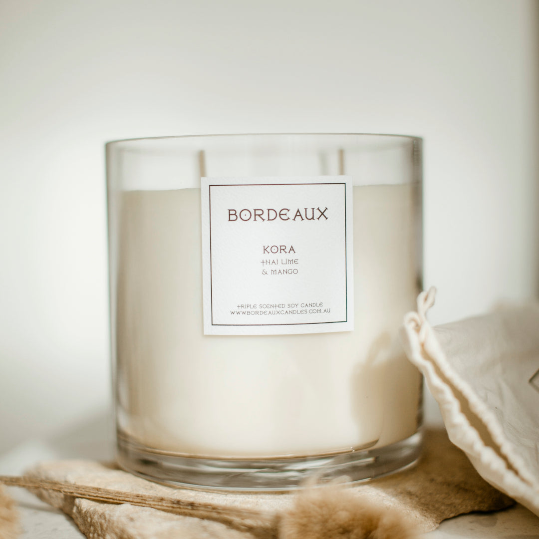 Large Deluxe Candle | Large Candle | Soy Wax | Lifestyle Photo | Lemongrass | Bordeaux Candles