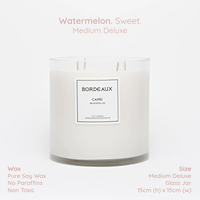 Thumbnail for Medium Deluxe Candle | Large Candle | Soy Wax | Watermelon | Bordeaux Candles
