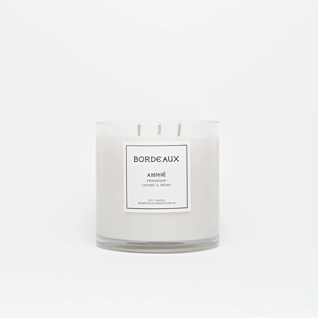 Small Candle | Pure Soy Wax | Lychee & Peony | Bordeaux Candles