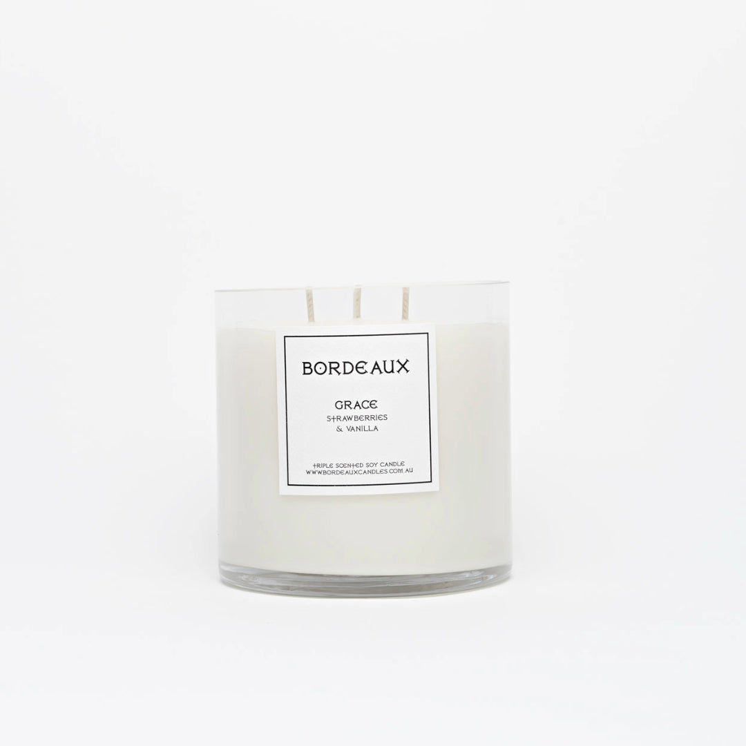 GRACE - Champagne & Strawberries Small Deluxe Candle