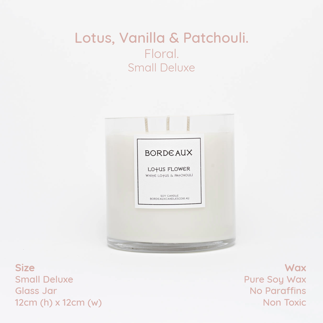 LOTUS FLOWER - Lotus, Vanilla & Patchouli Small Deluxe Candle