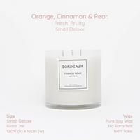 Thumbnail for Small Deluxe Candle | Small Candle | Soy Wax | French Pear | Bordeaux Candles